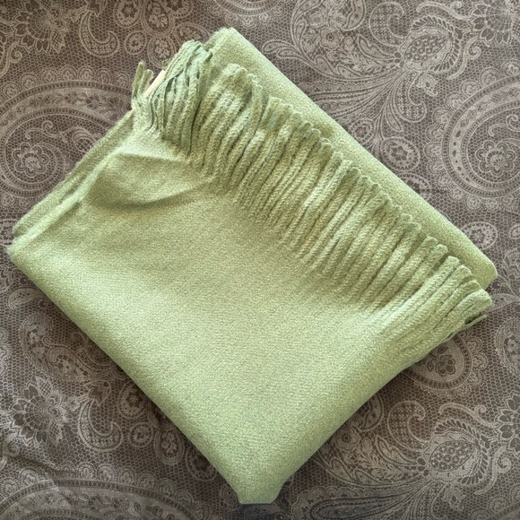 Mango Fringed Edge Long Scarf Oversized In Green NWT Bloggers’ Favorite! - Picture 9 of 11